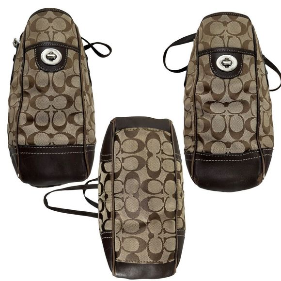 COACH Signature C Jacquard Canvas Leather Tote Bag - Picture 7 of 11